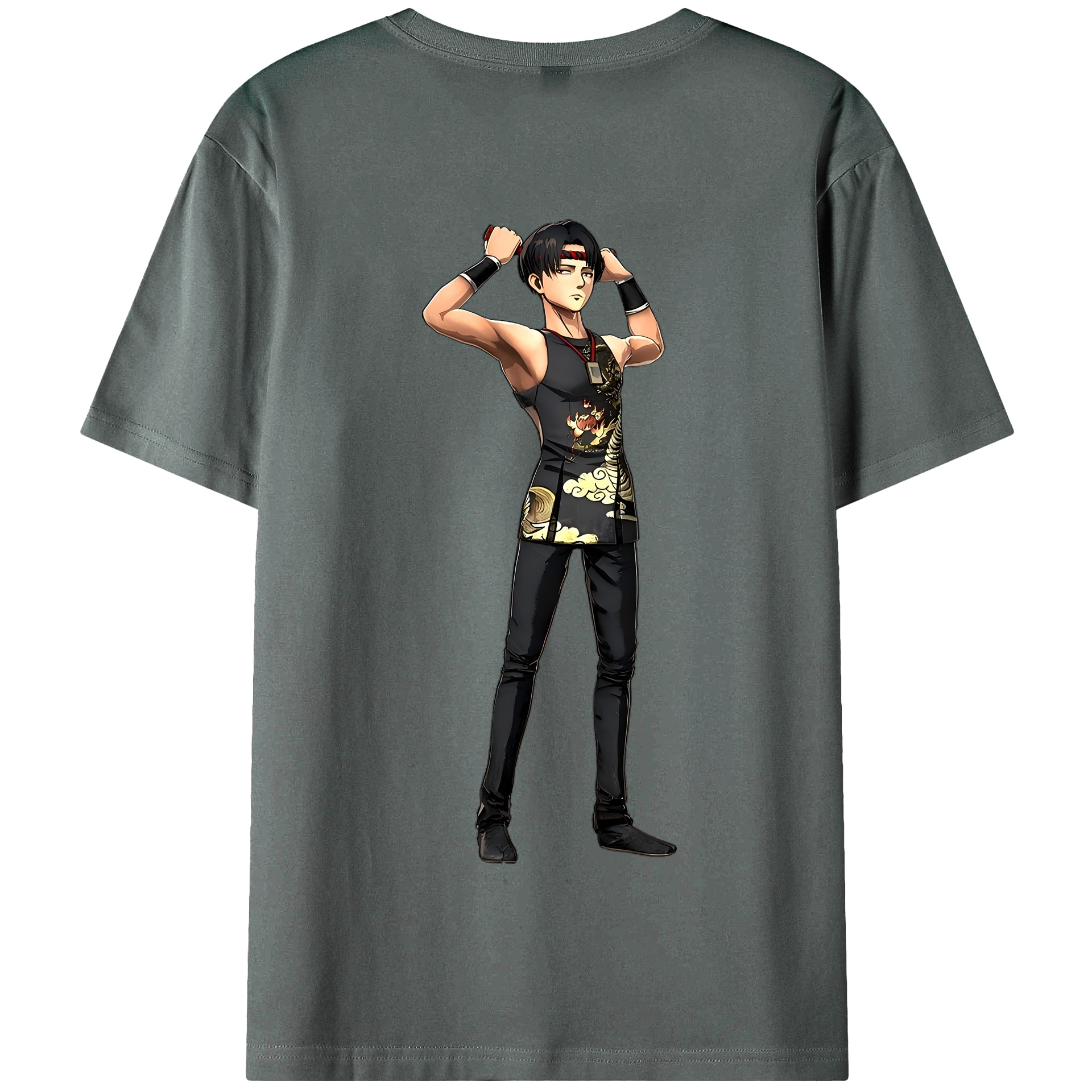 （画像用） 進撃の巨人 リヴァイ·アッカーマン Attack on Titan Levi Ackerman 綿100％半袖Tシャツ（背面プリント）